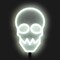 10" White Neon Skull Light Stake with Timer – Halloween Yard Décor